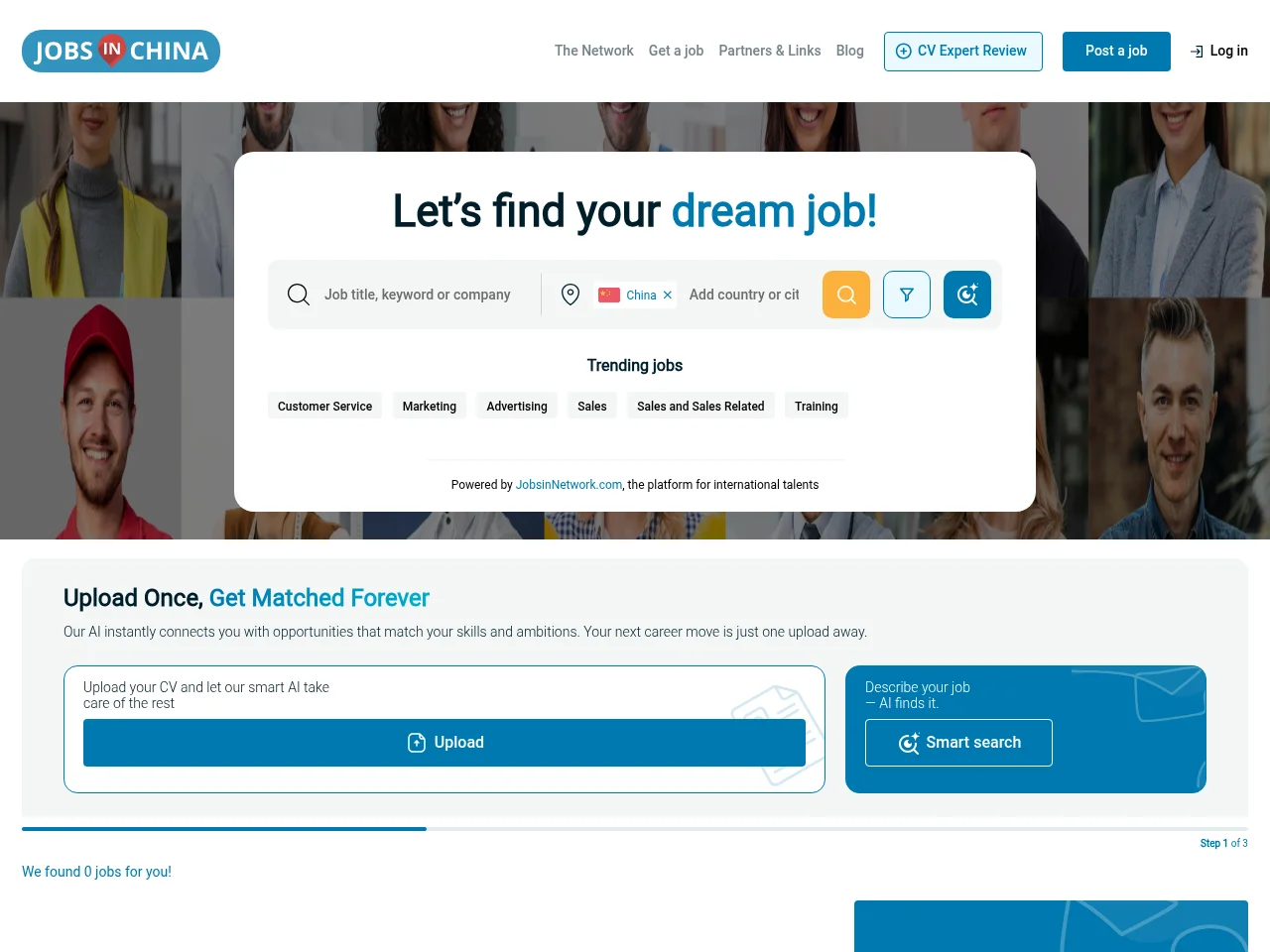 Jobs in China screenshot Jobs in China website screenshot