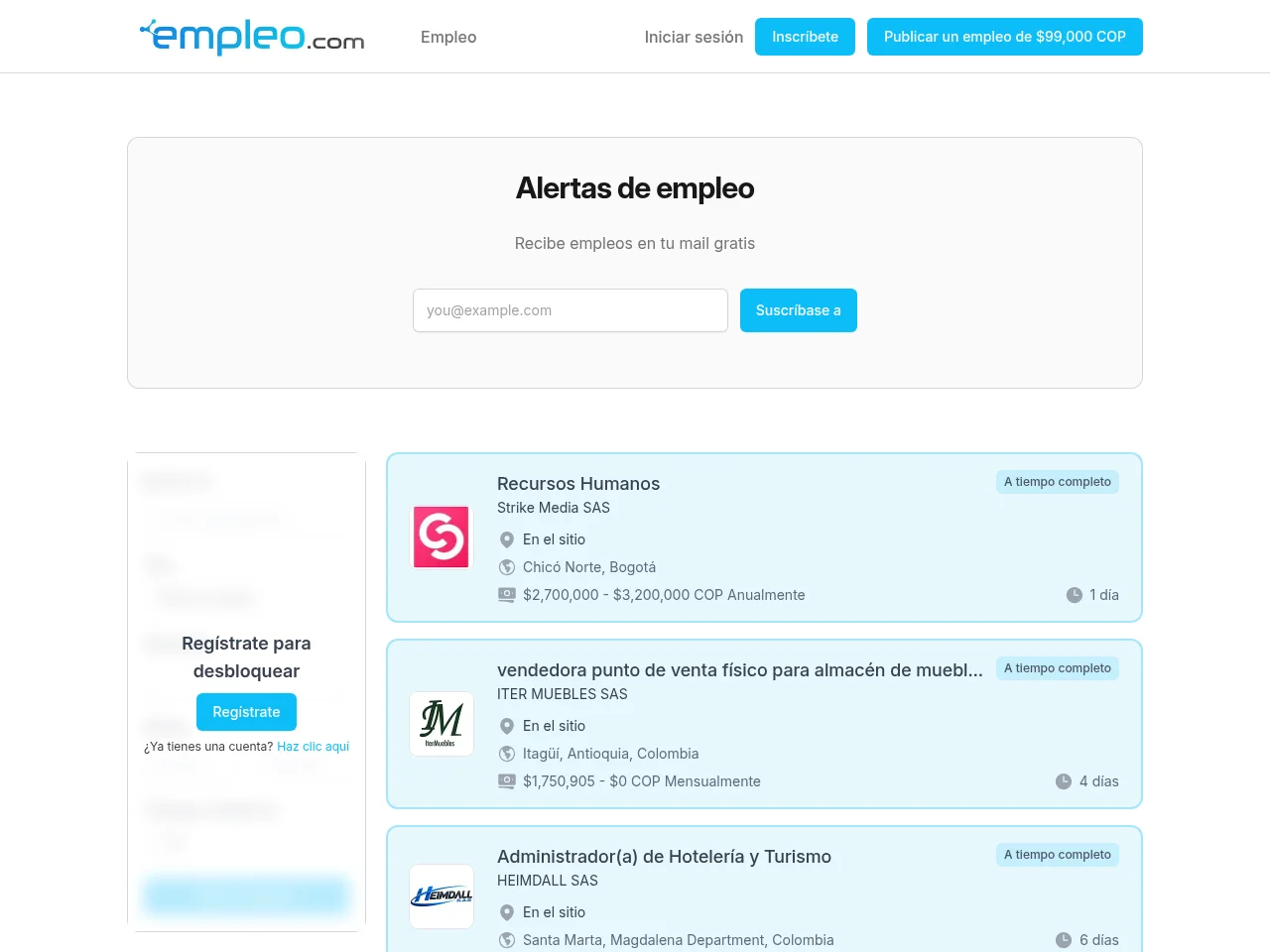 Empleo screenshot Empleo website screenshot