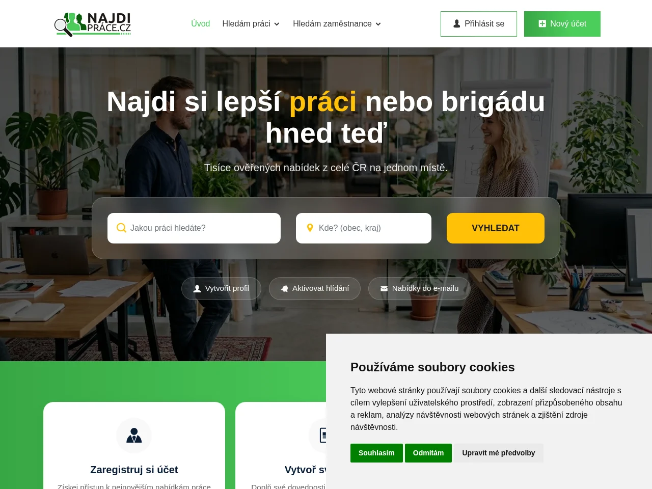 Najdipráce screenshot Najdipráce website screenshot
