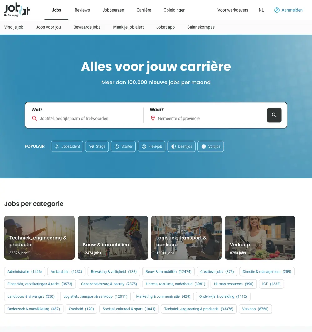 Jobat website screenshot