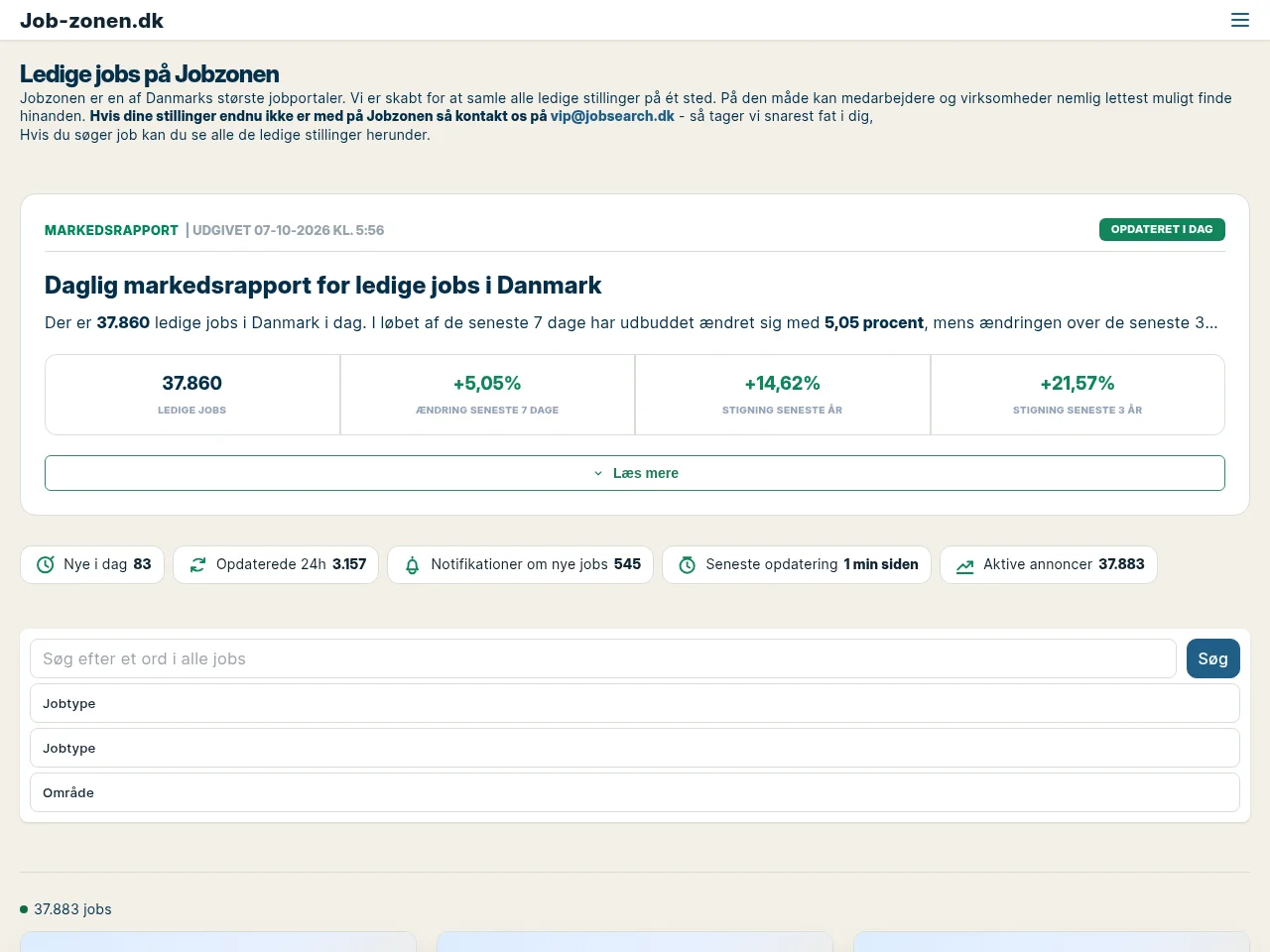 Jobzonen screenshot Jobzonen website screenshot