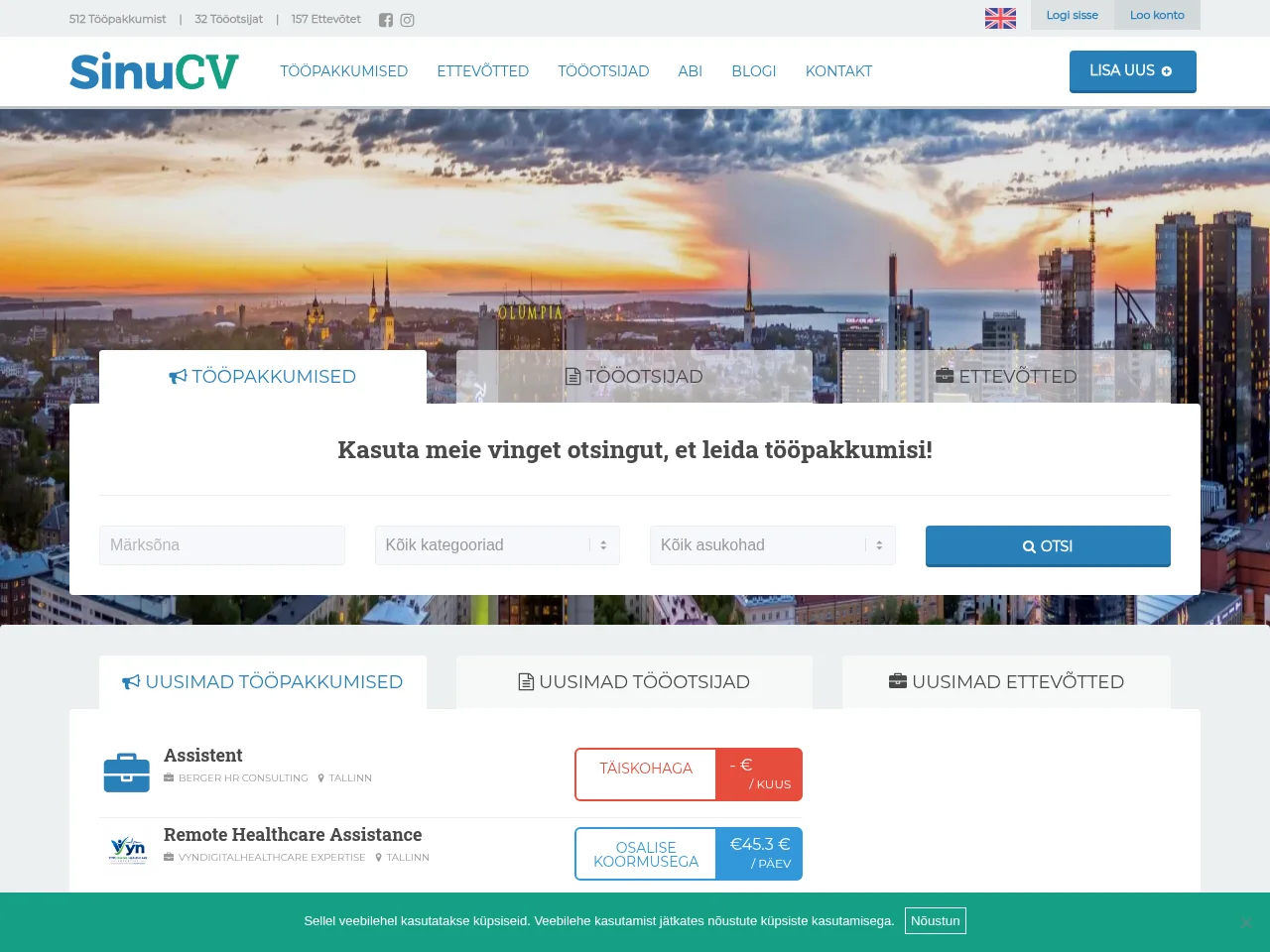 SinuCV website screenshot