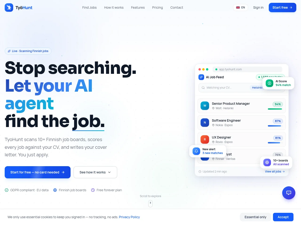 TyoHunt website screenshot