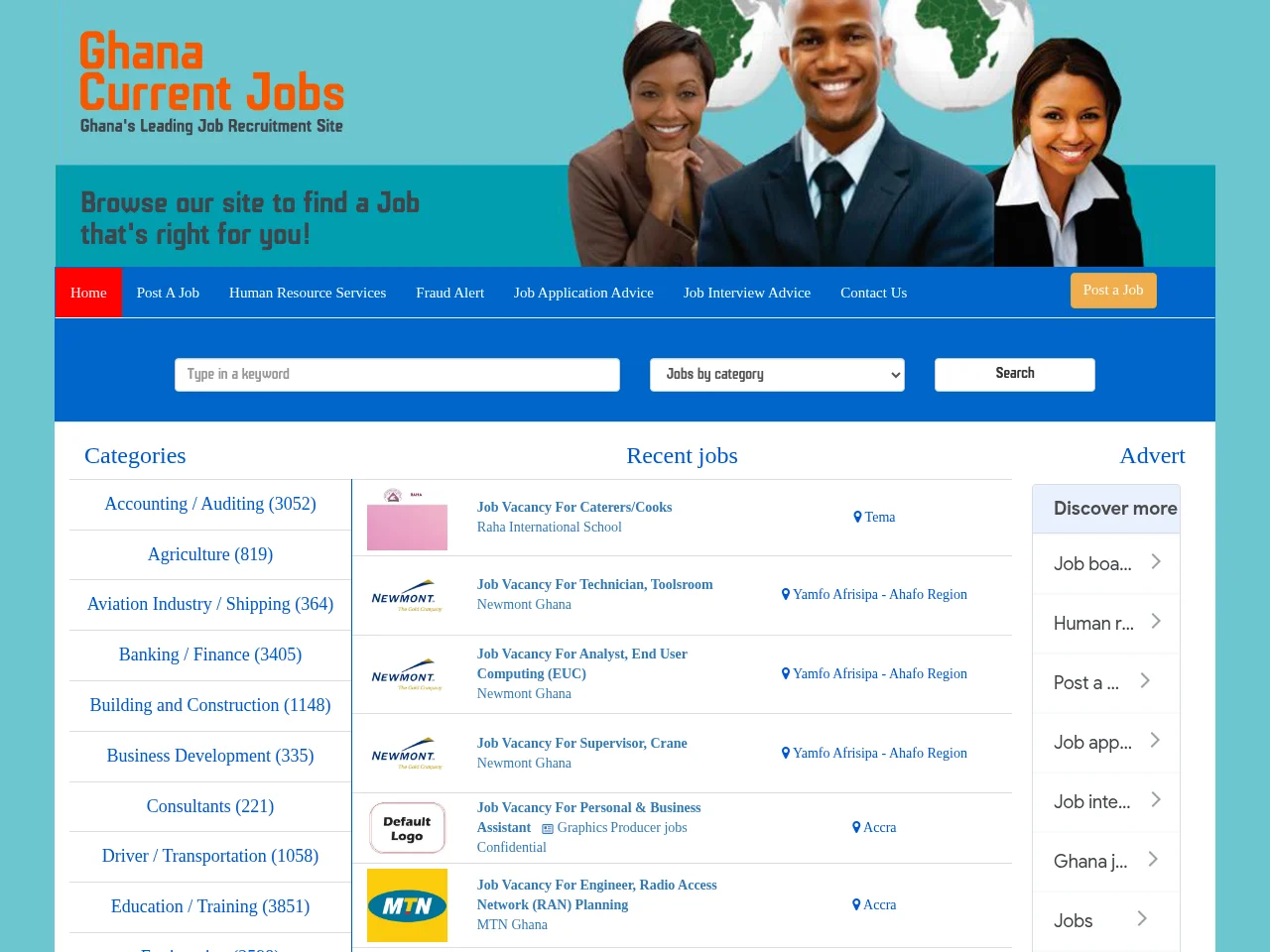 Ghana Current Jobs screenshot Ghana Current Jobs website screenshot