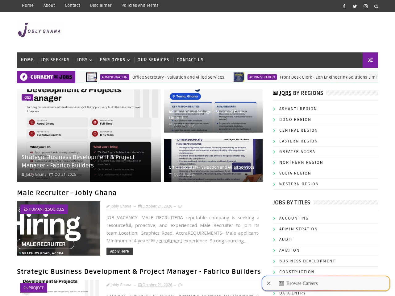 Jobly Ghana screenshot Jobly Ghana website screenshot