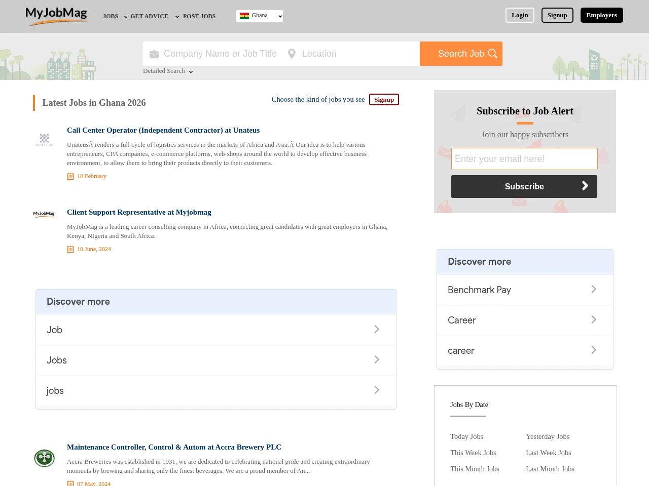 MyJobMag Ghana screenshot MyJobMag Ghana website screenshot
