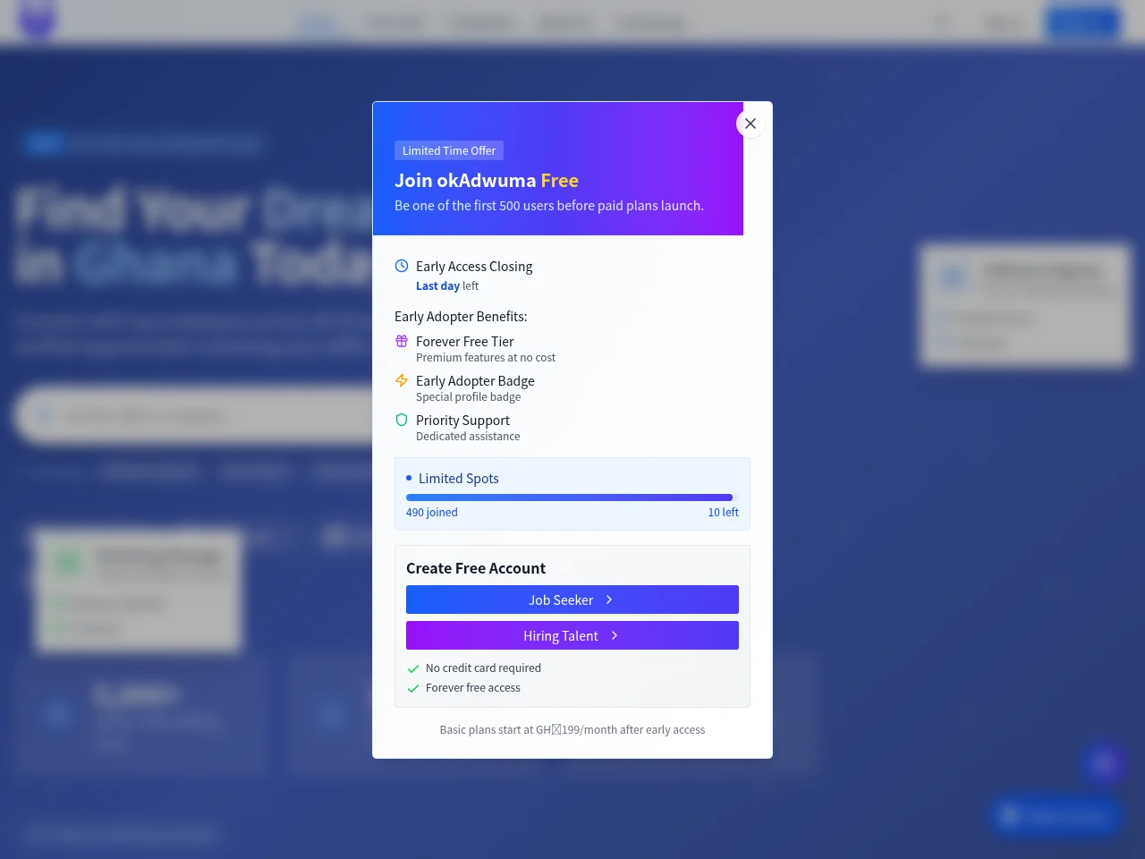 okAdwuma website screenshot