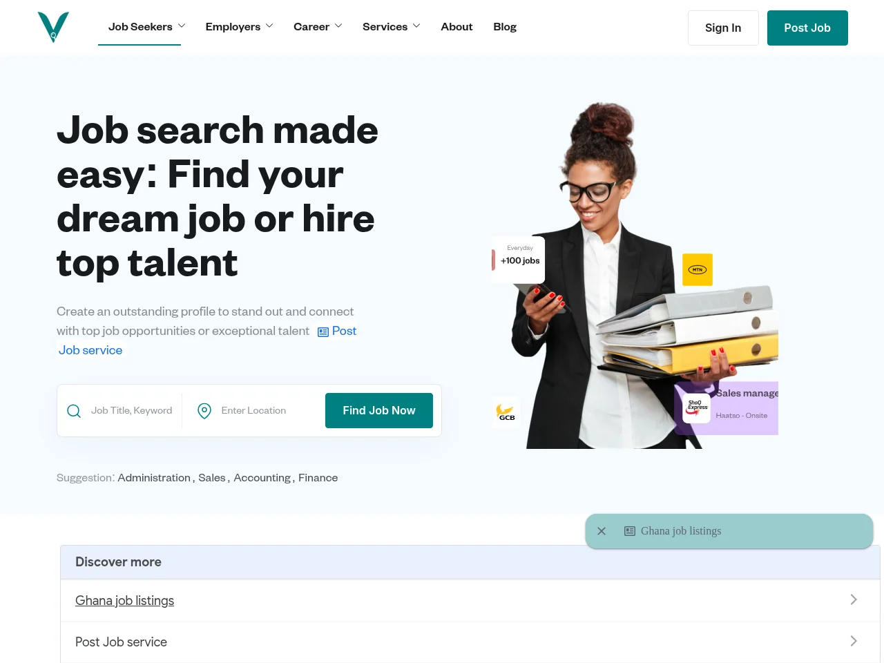 Vacancies In Ghana screenshot Vacancies In Ghana website screenshot