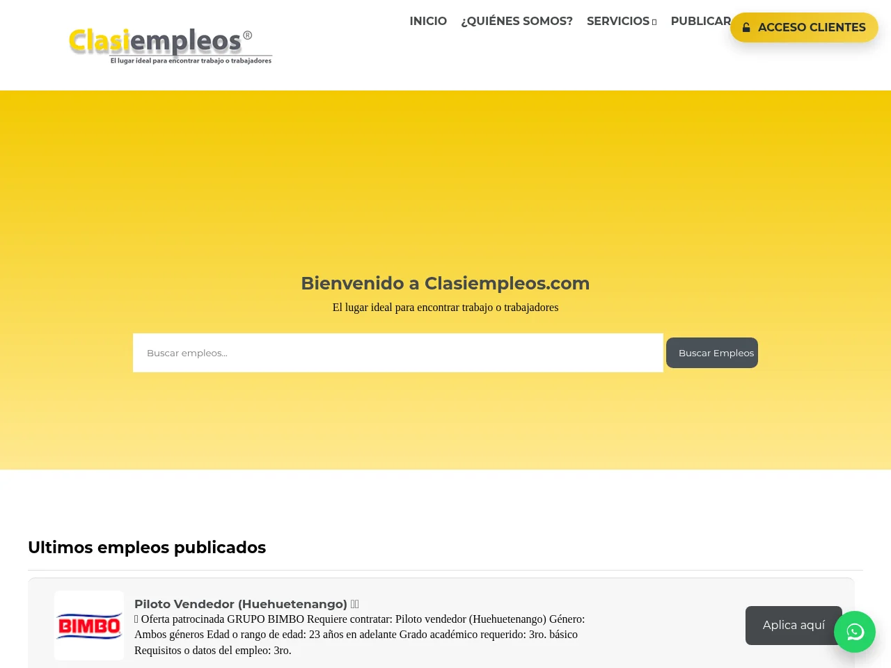Clasiempleos website screenshot