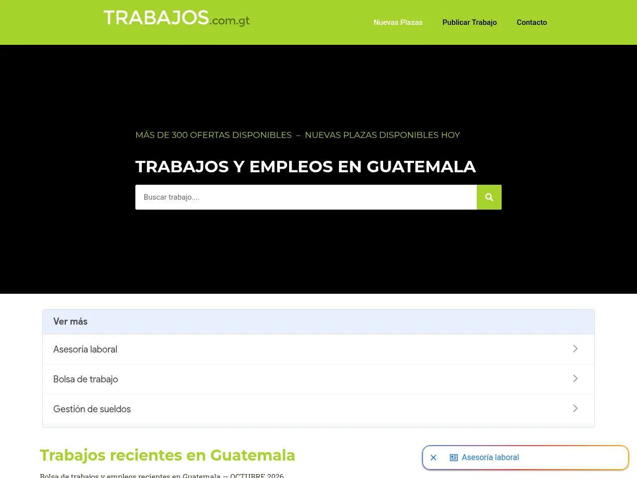 Trabajos screenshot Trabajos website screenshot