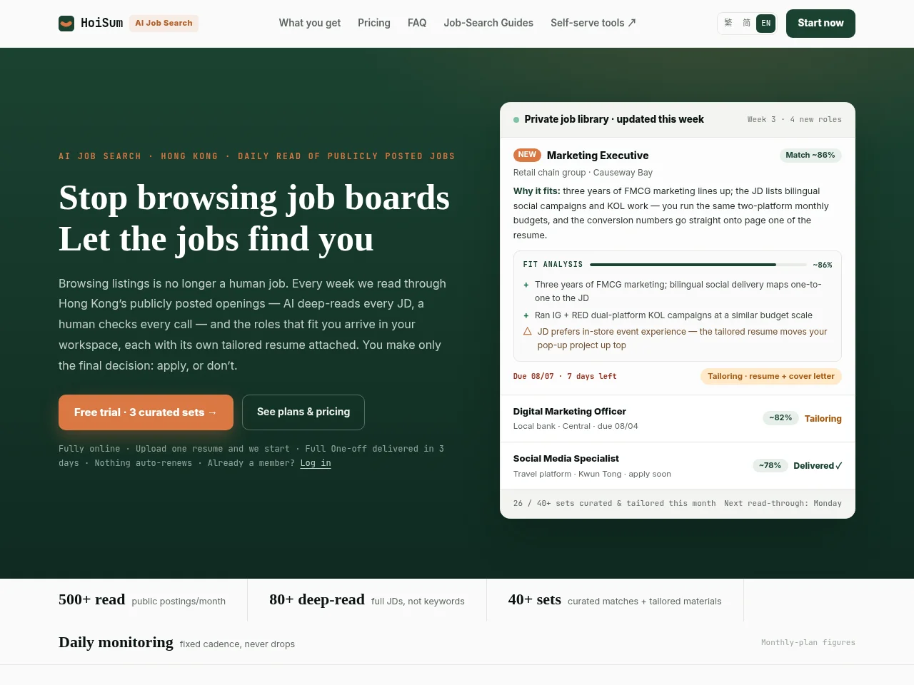 HoiSum screenshot HoiSum website screenshot