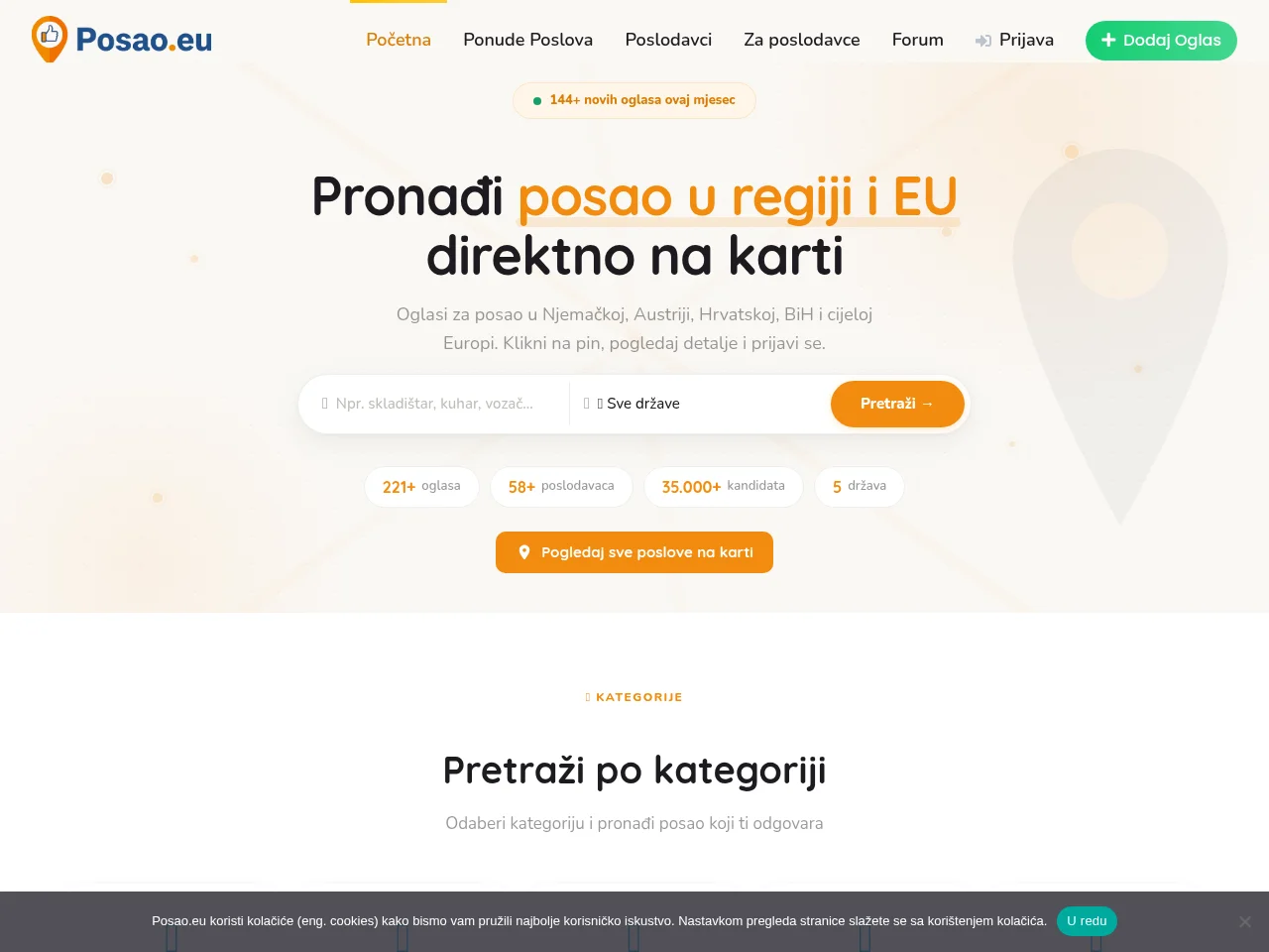 Posao website screenshot