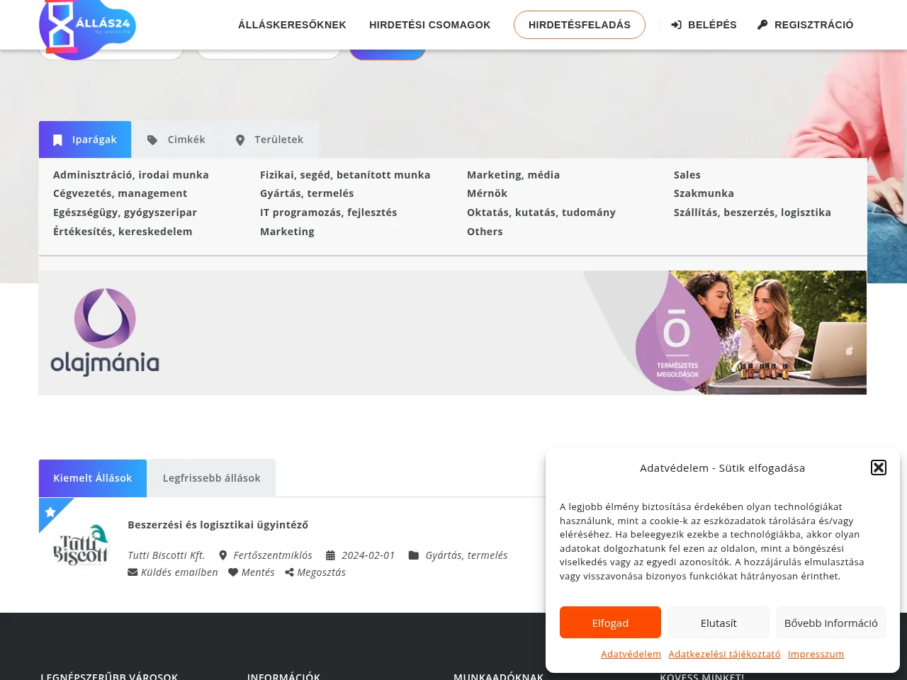 Állás24 website screenshot