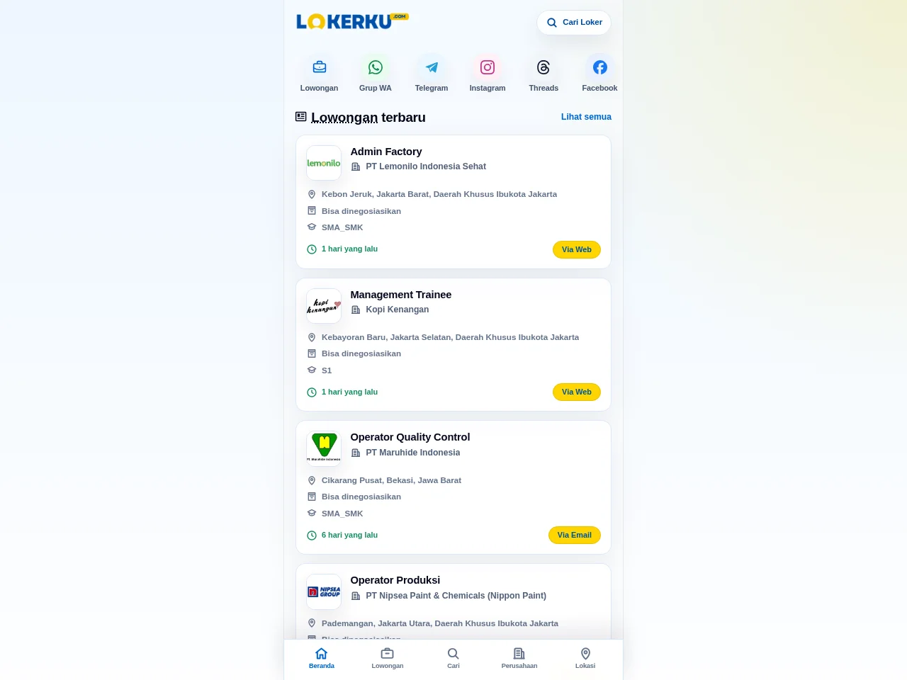 Lokerku website screenshot
