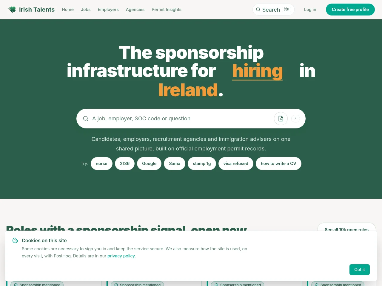 IrishTalents screenshot IrishTalents website screenshot