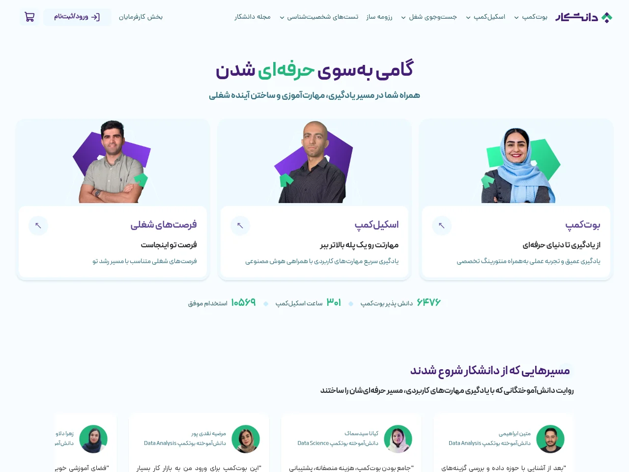 دانشکار website screenshot