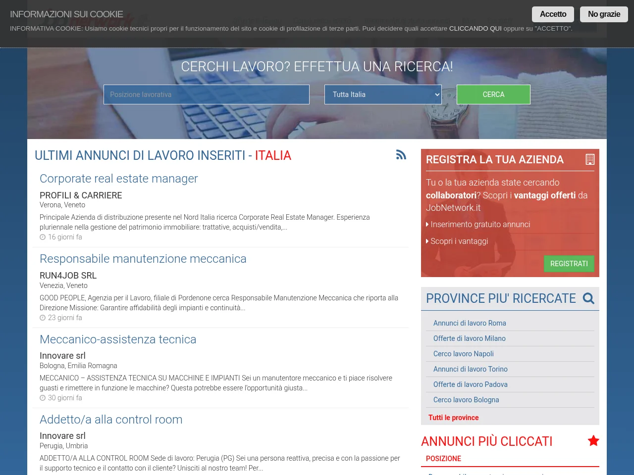 JobNetwork website screenshot