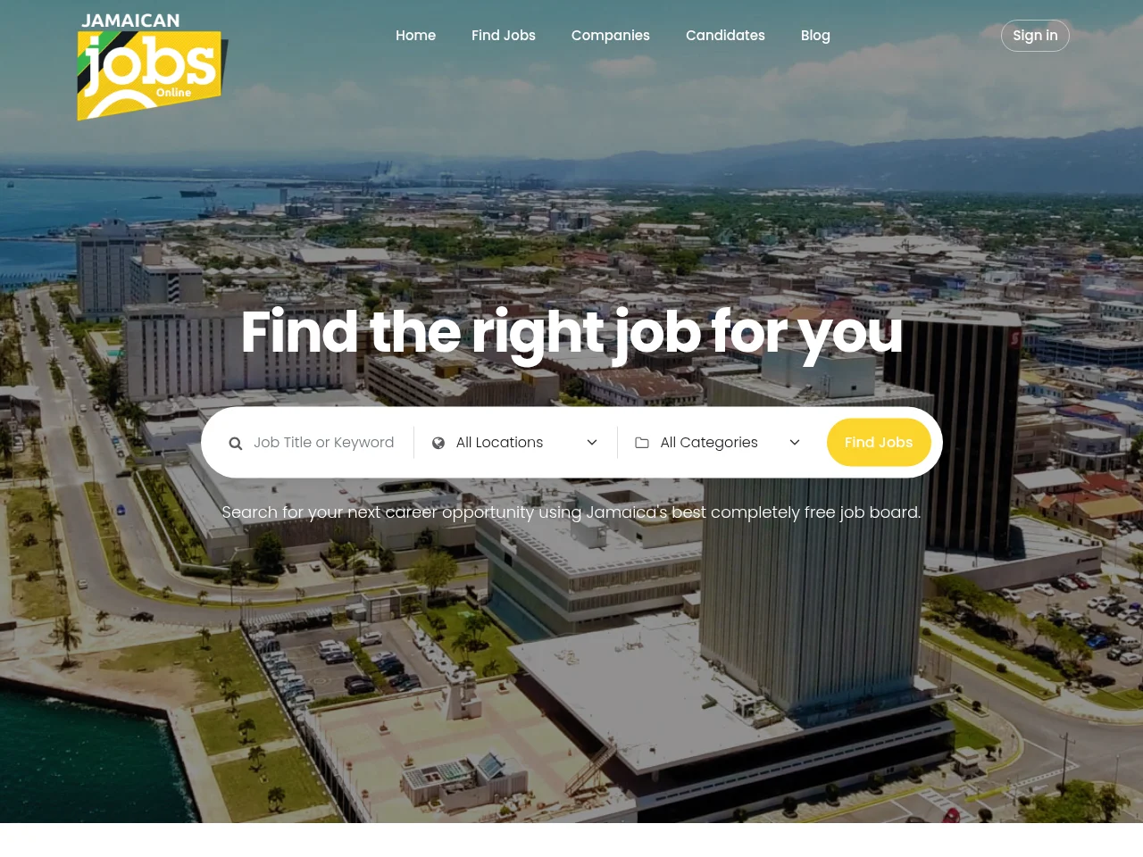 Jamaican Jobs Online website screenshot