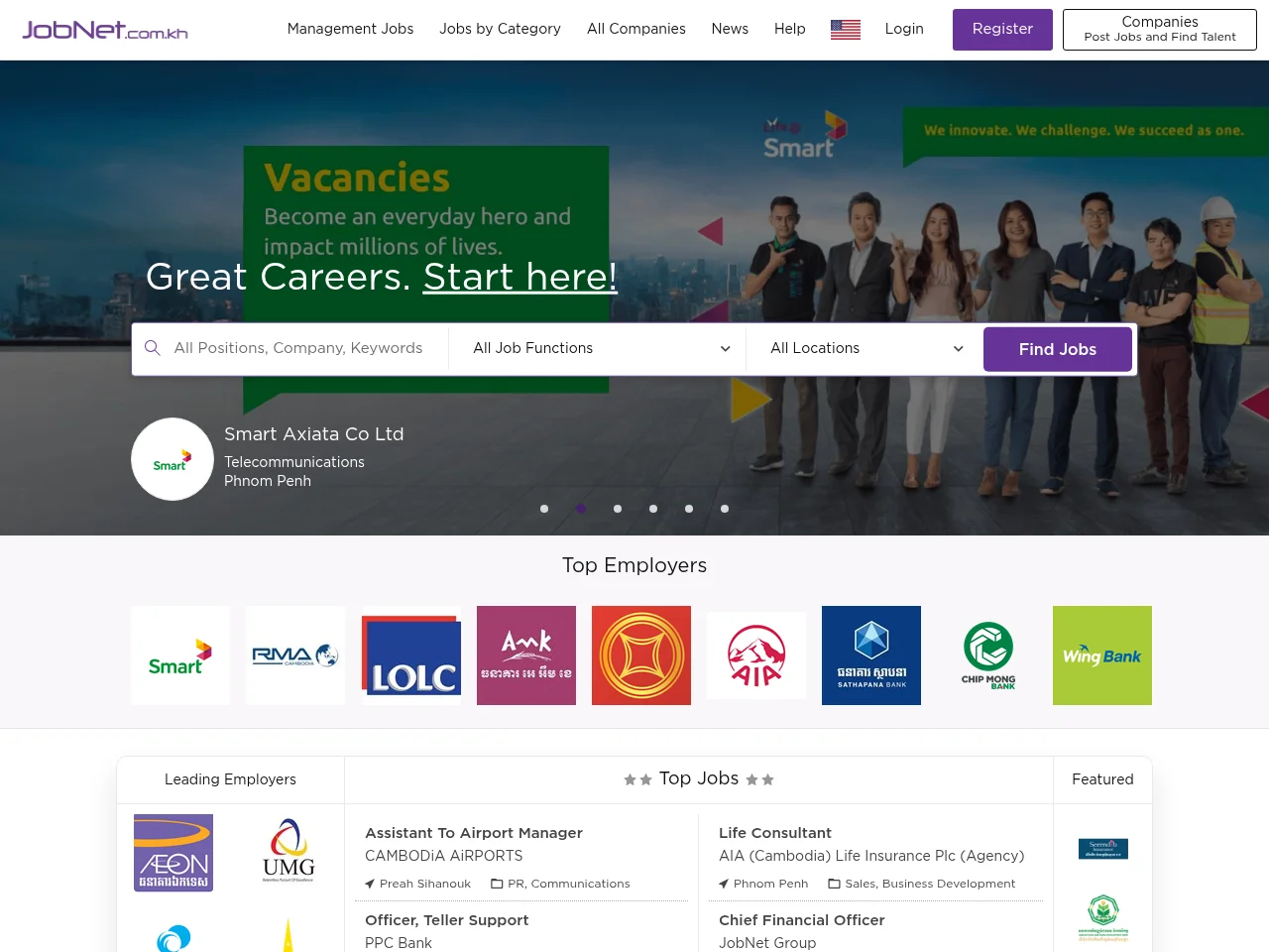 JobNet screenshot JobNet website screenshot