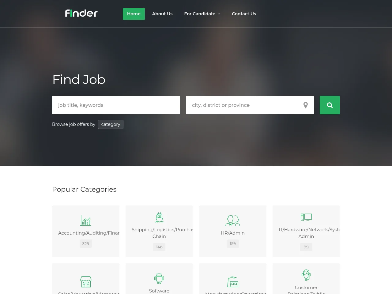 Finder Recruitment screenshot Finder Recruitment website screenshot