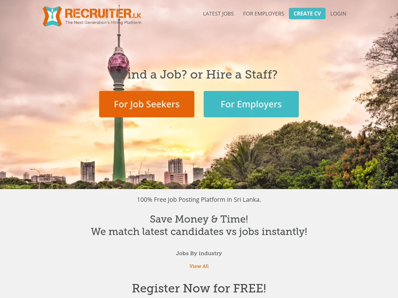 Recruiter website screenshot