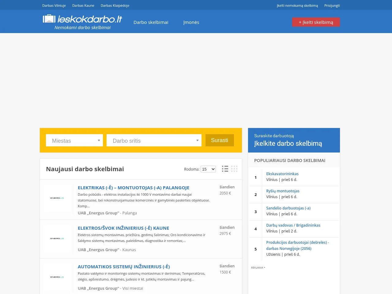 Ieškok darbo website screenshot