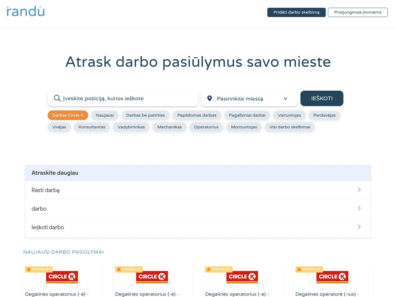Randu screenshot Randu website screenshot