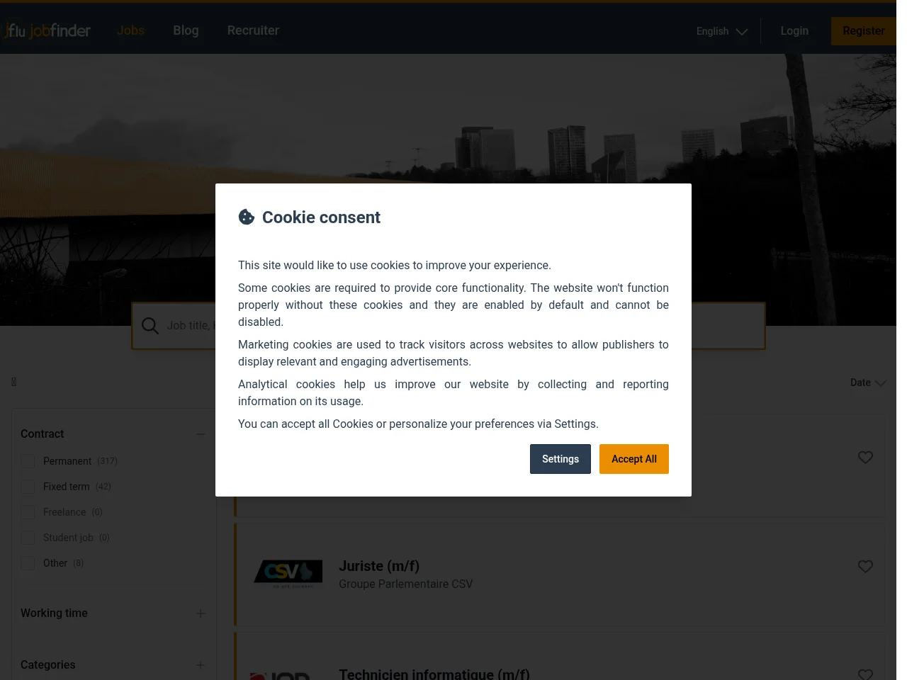Jobfinder screenshot Jobfinder website screenshot