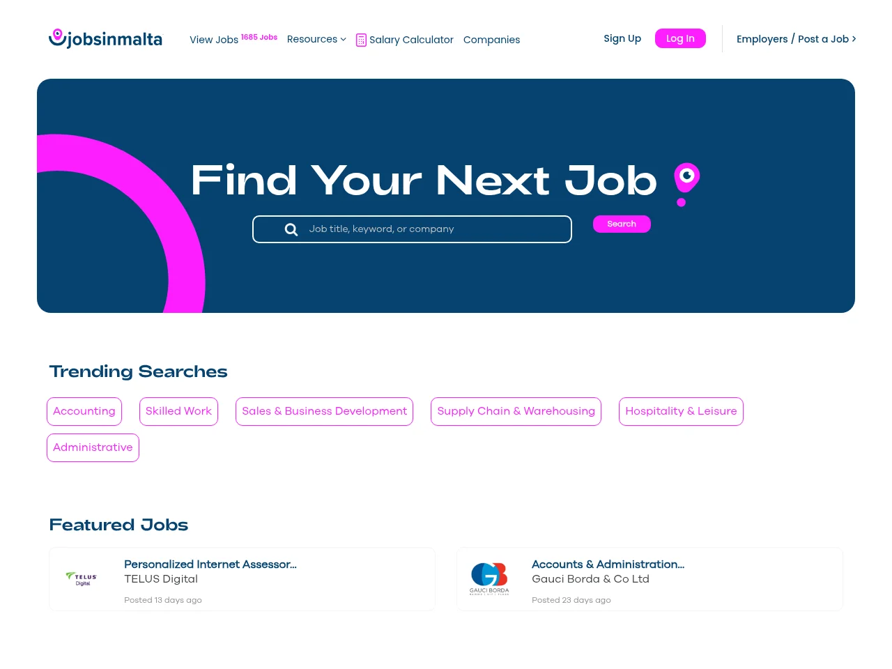 jobsinmalta screenshot jobsinmalta website screenshot