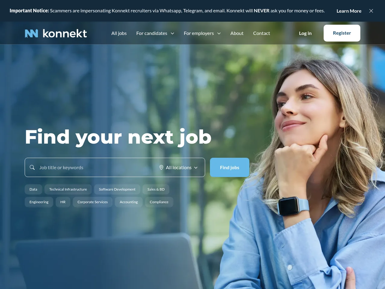 Konnekt Search & Selection website screenshot