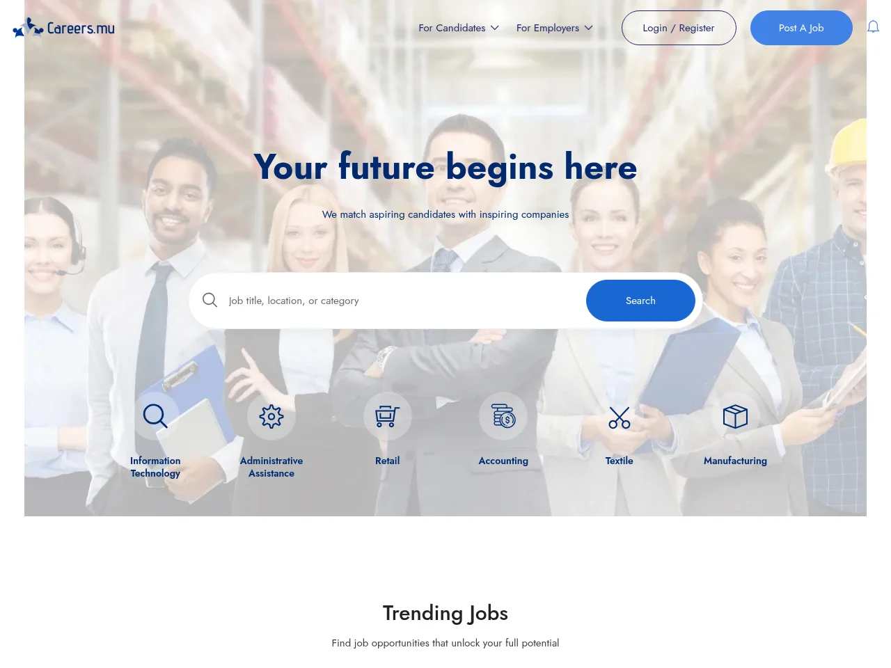 Careers screenshot Careers website screenshot