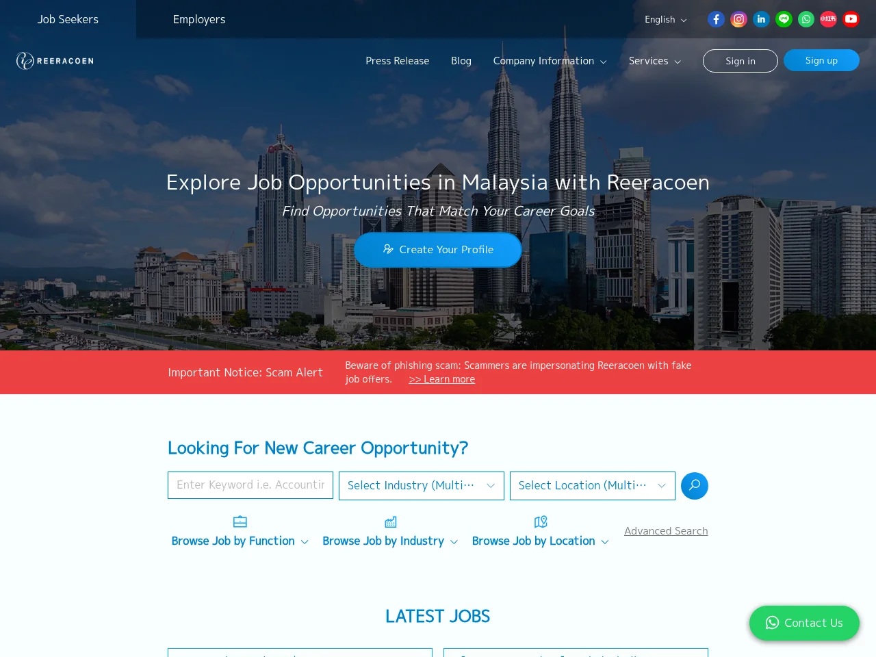 Reeracoen Malaysia screenshot Reeracoen Malaysia website screenshot