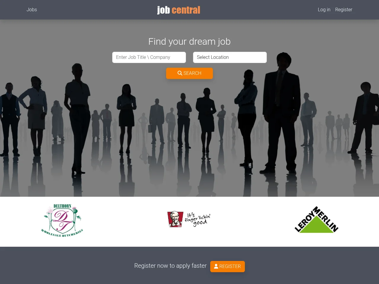 Job Central website screenshot