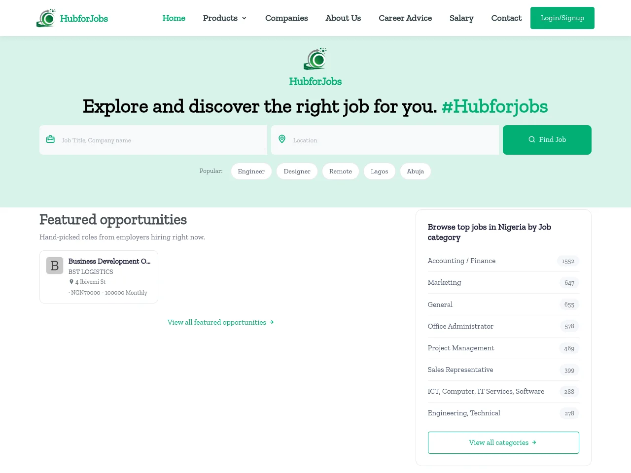 HubforJobs screenshot HubforJobs website screenshot