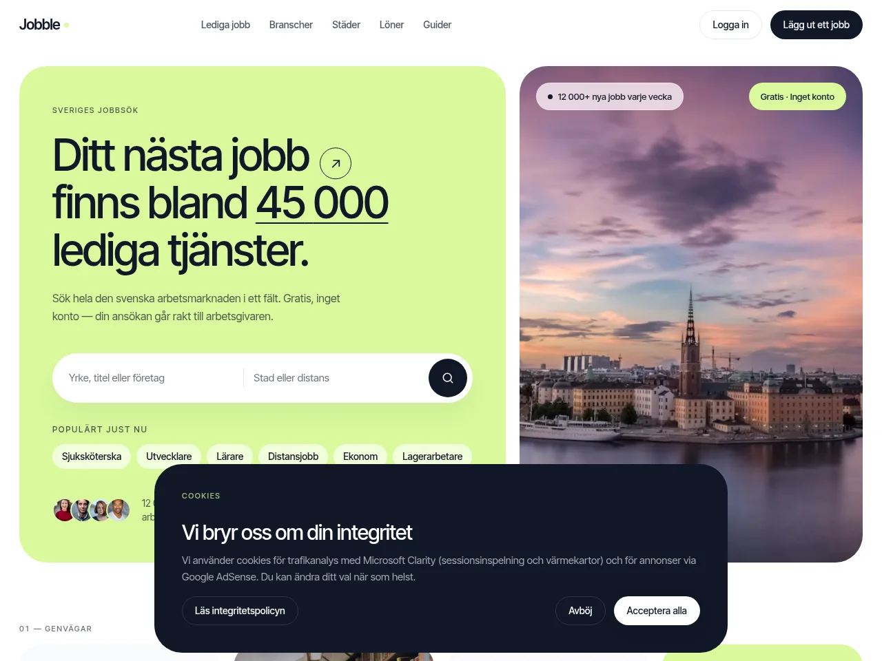 Jobble website screenshot