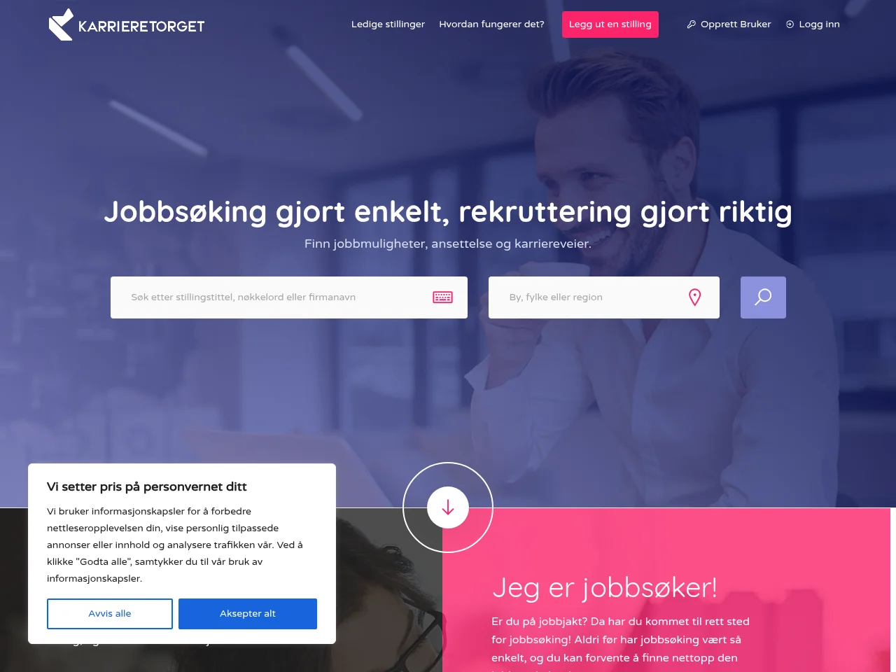 Karrieretorget website screenshot