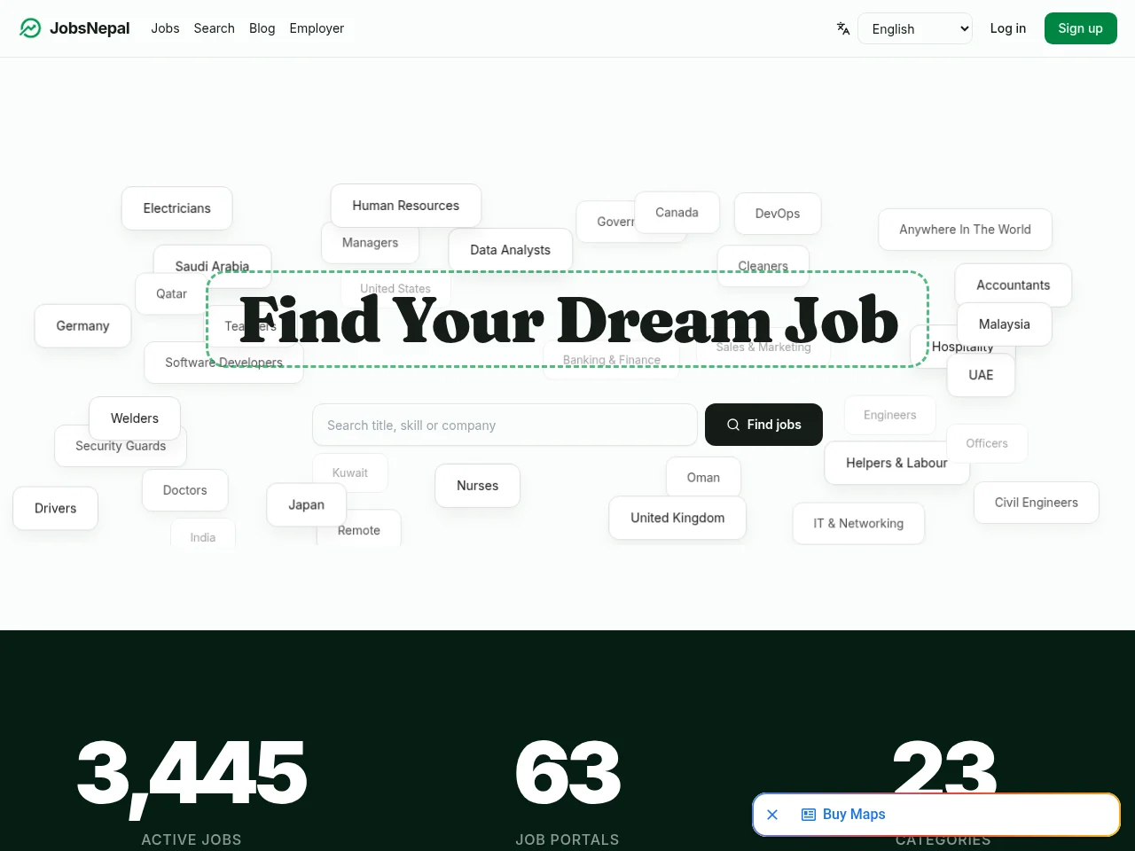 JobsNepal website screenshot