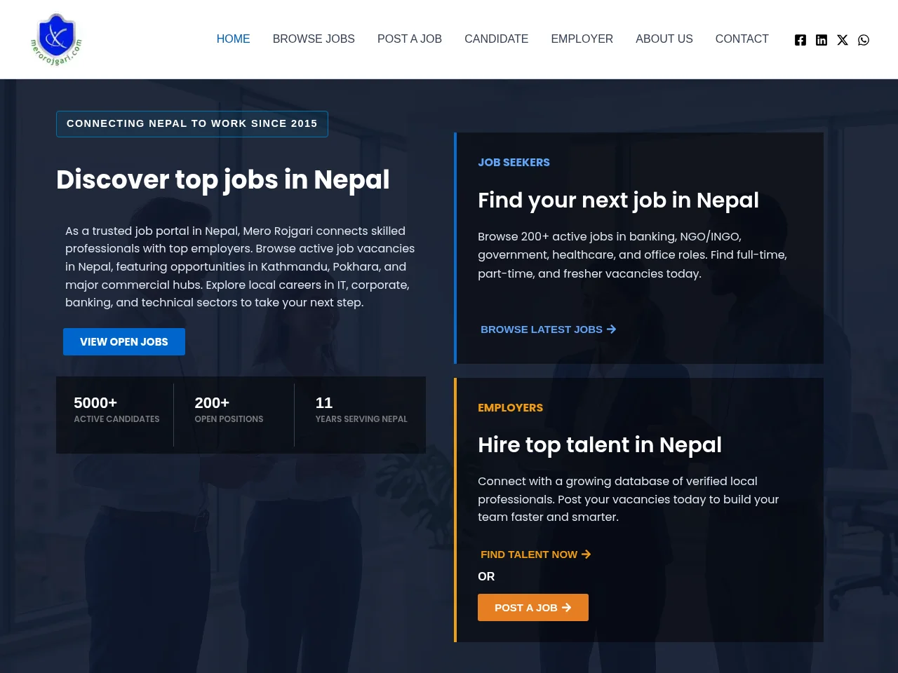 MeroRojgari website screenshot