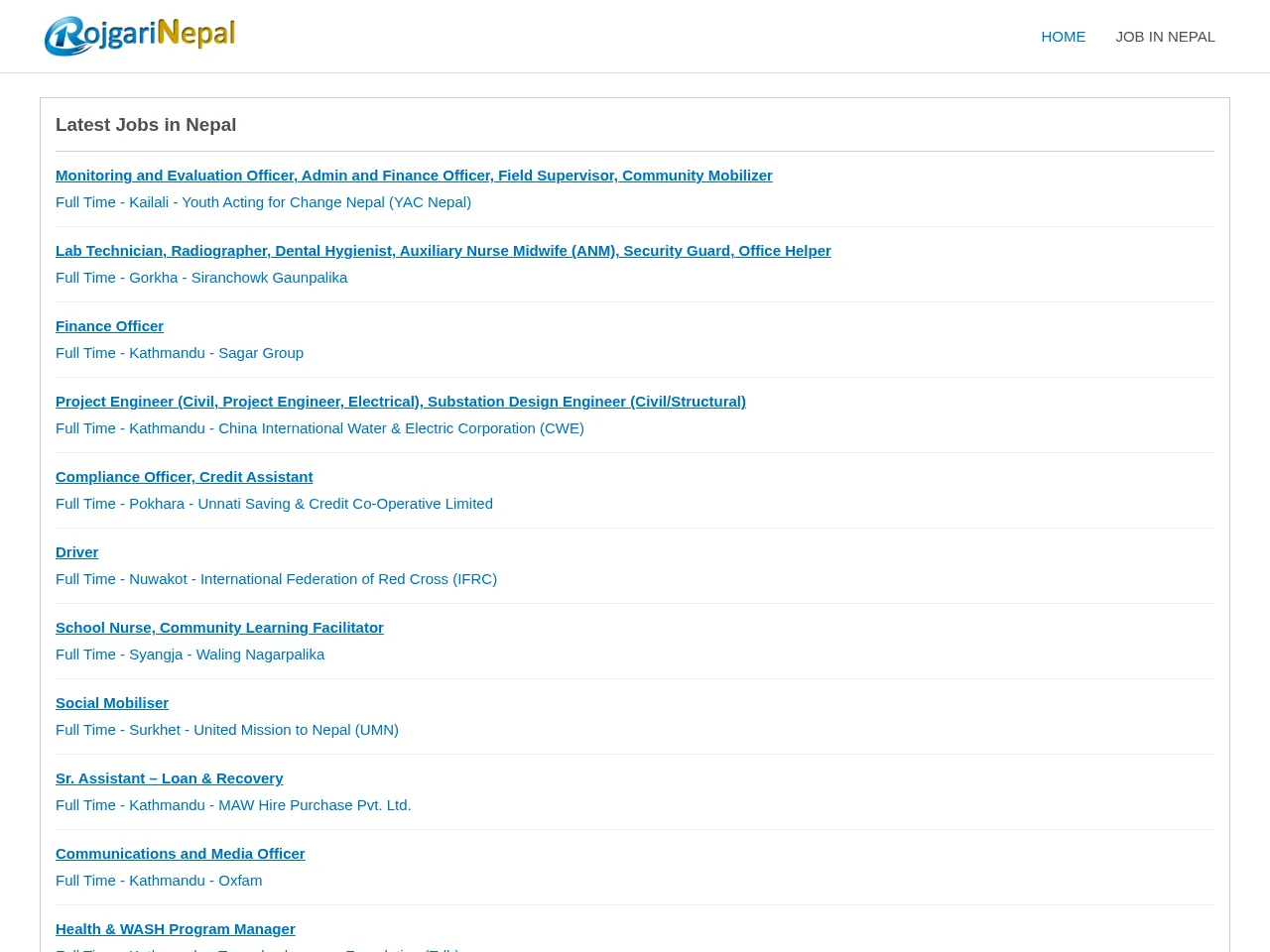Rojgari Nepal screenshot Rojgari Nepal website screenshot