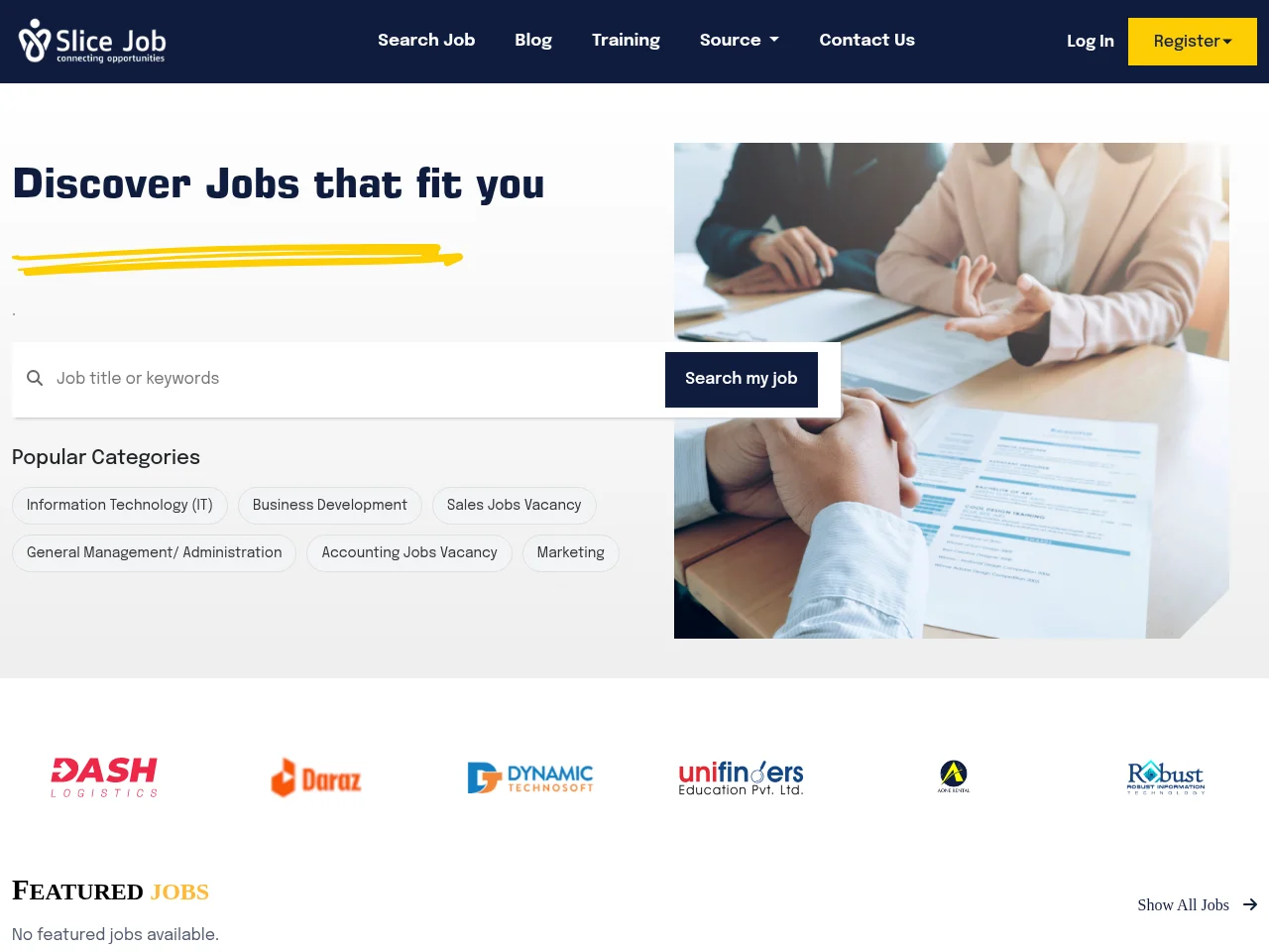 Slicejob website screenshot