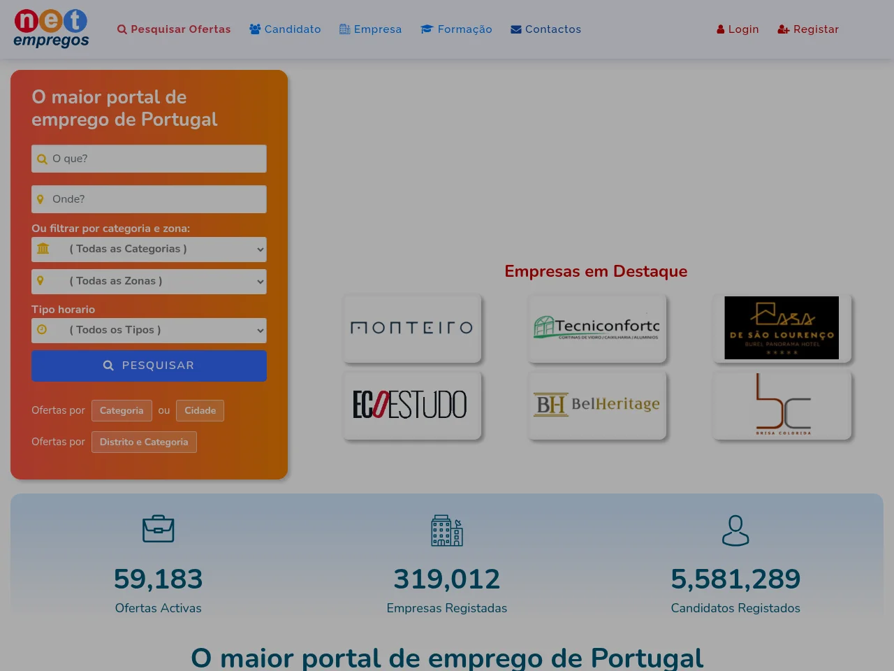 Net-Empregos screenshot Net-Empregos website screenshot
