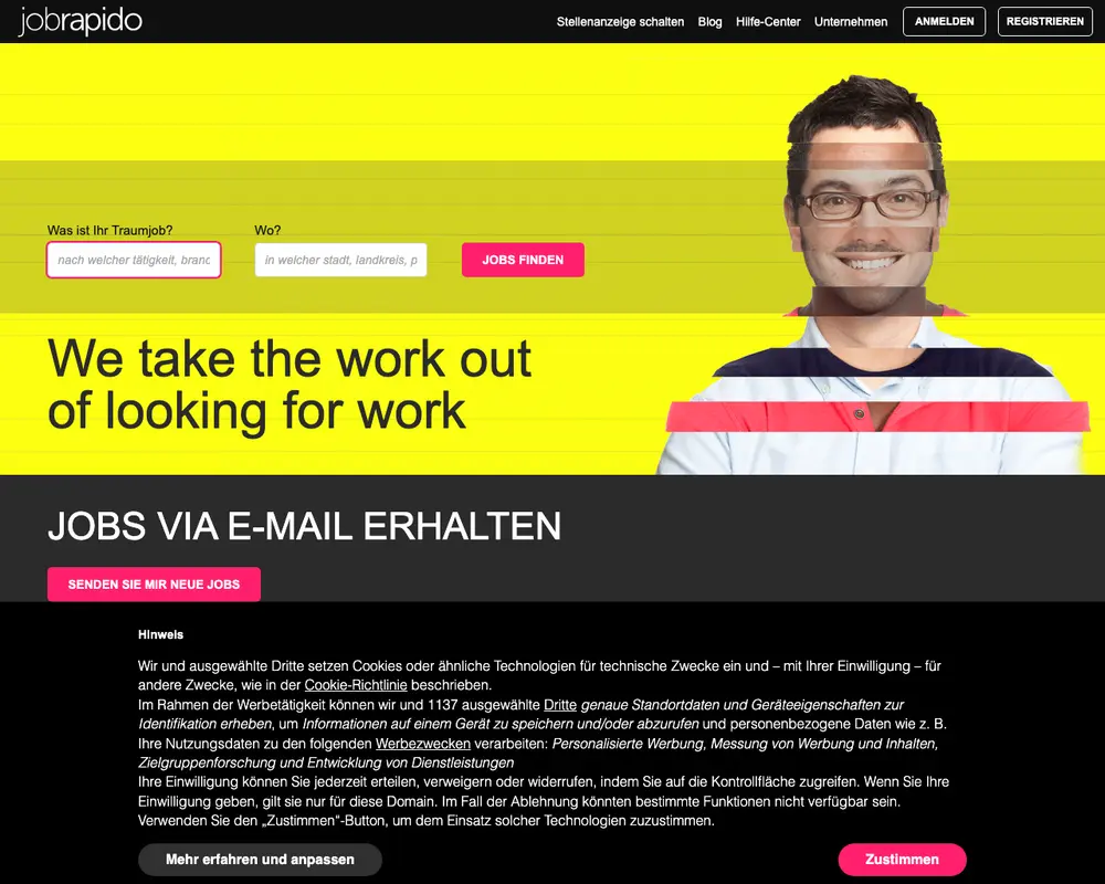 Jobrapido screenshot Jobrapido website screenshot