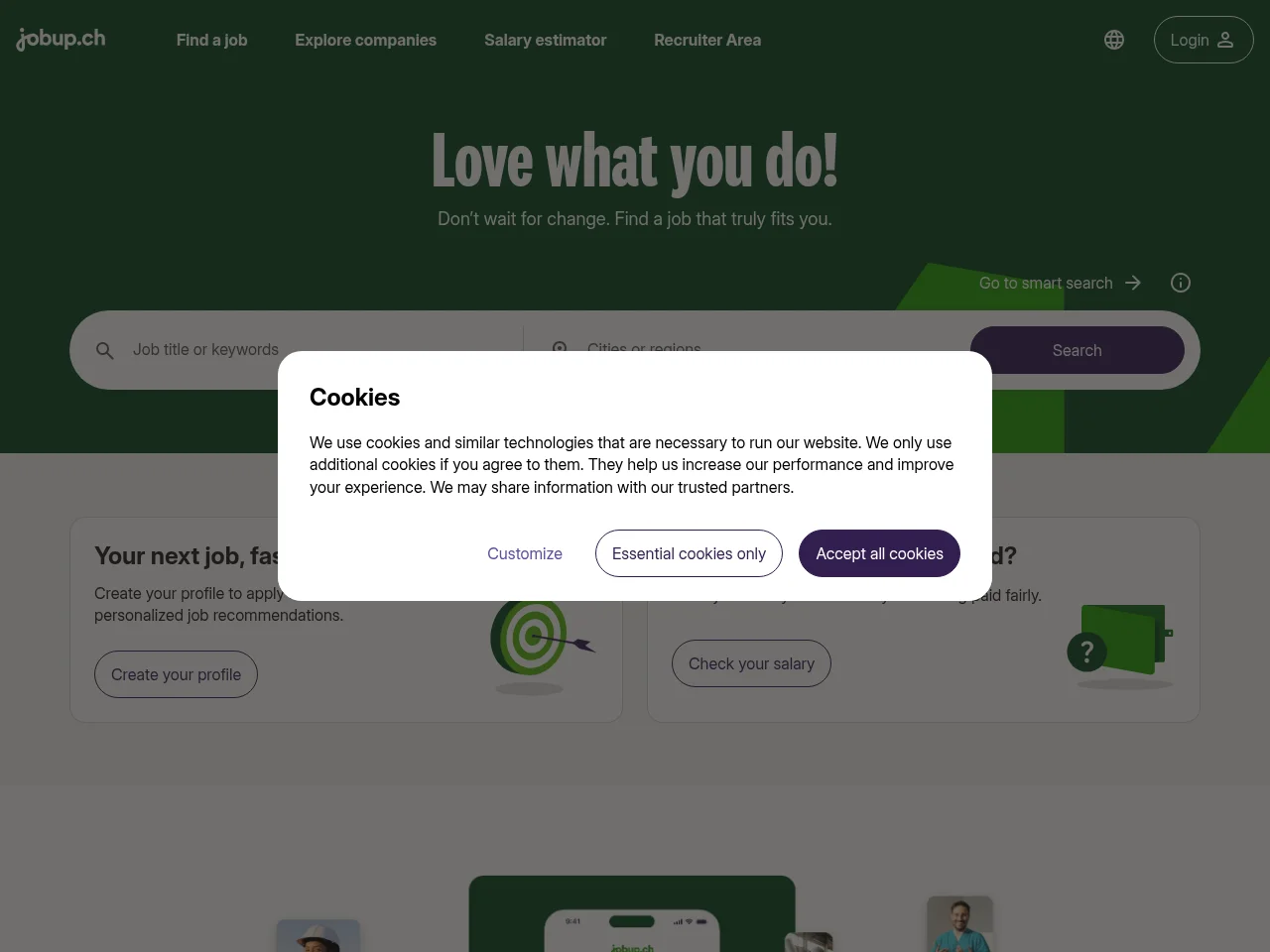 jobup website screenshot