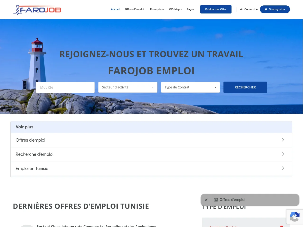 Farojob screenshot Farojob website screenshot
