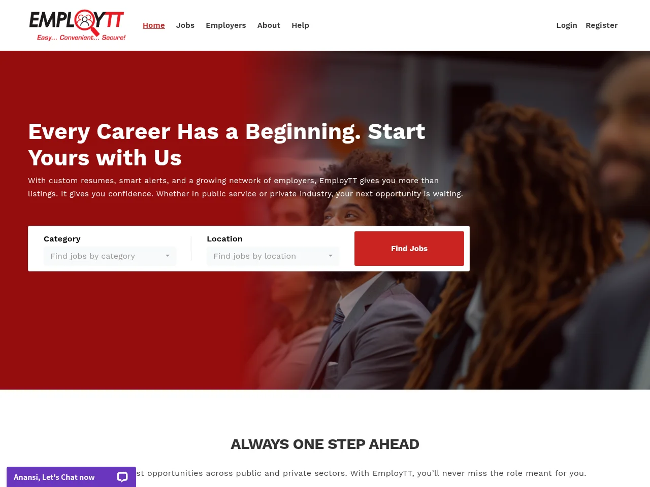 EmployTT website screenshot