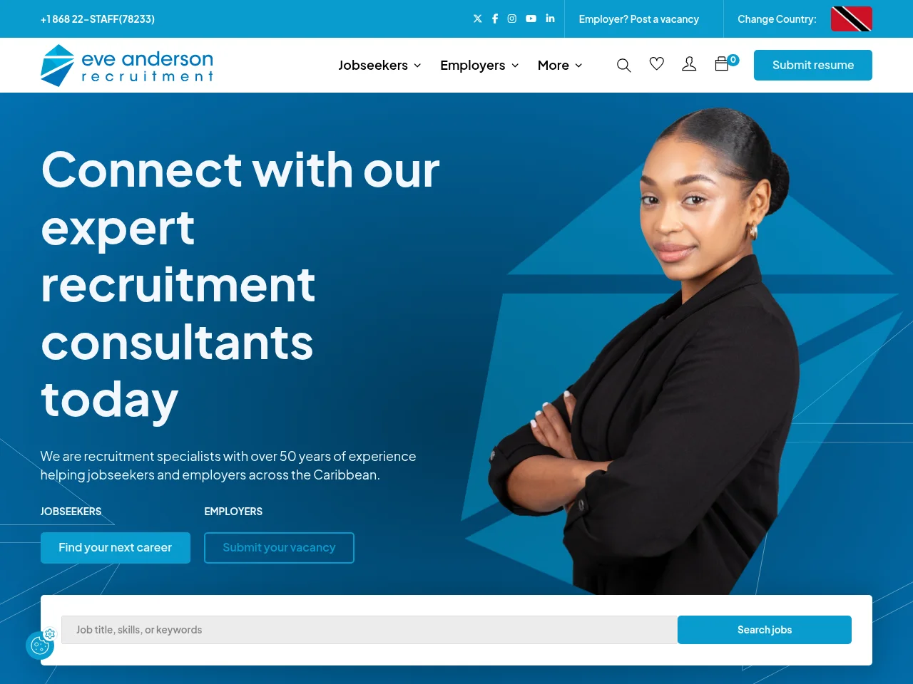Eve Anderson Recruitment website screenshot
