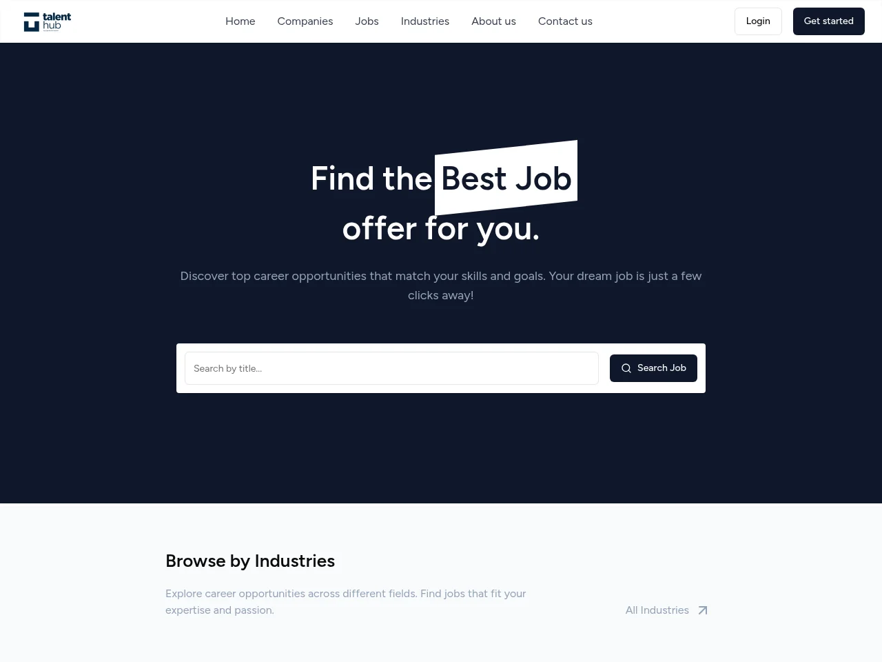 Talenthub website screenshot