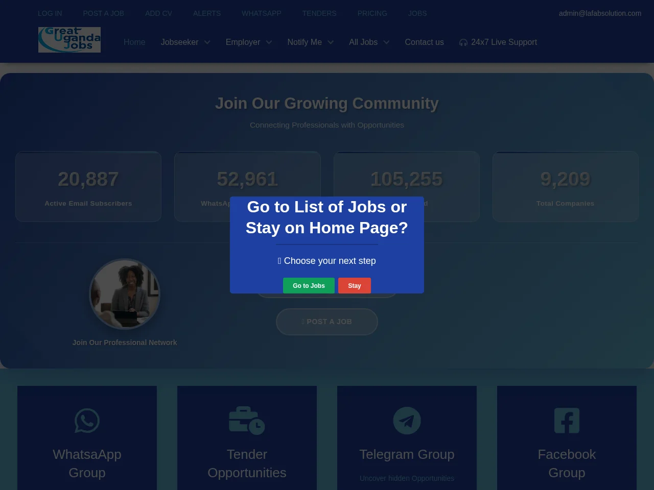 Great Uganda Jobs screenshot Great Uganda Jobs website screenshot