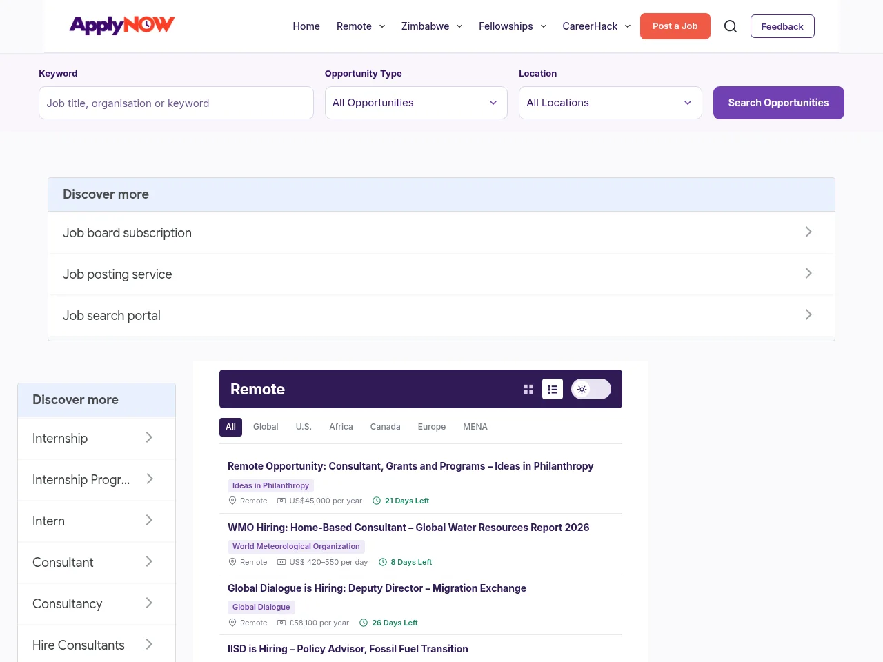 ApplyNOW website screenshot