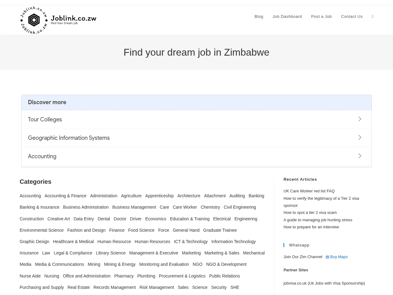 JobLink website screenshot